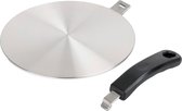Plaque Adaptateur induction Inox 24 CM - Adaptateur induction Plaque induction - Poignée amovible - Inductie Beschermer