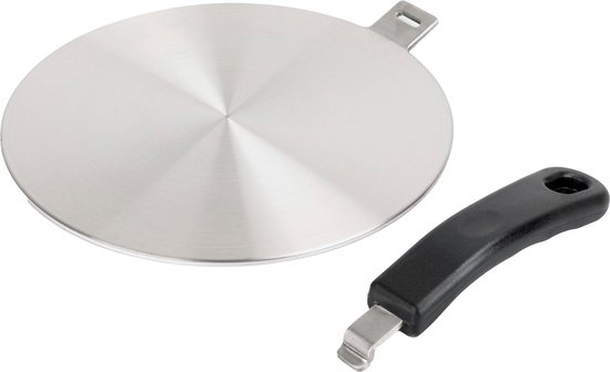 Inductie Adapterplaat RVS 24 CM - Inductie Adapter Inductieplaat - Afneembaar Handvat - Inductie Beschermer