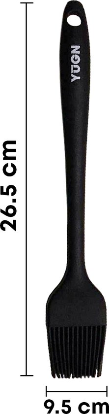 YUGN Siliconen Bakkwast Extra Groot 26,5 CM Vaatwasserbestendig BBQ Marinade Zwart