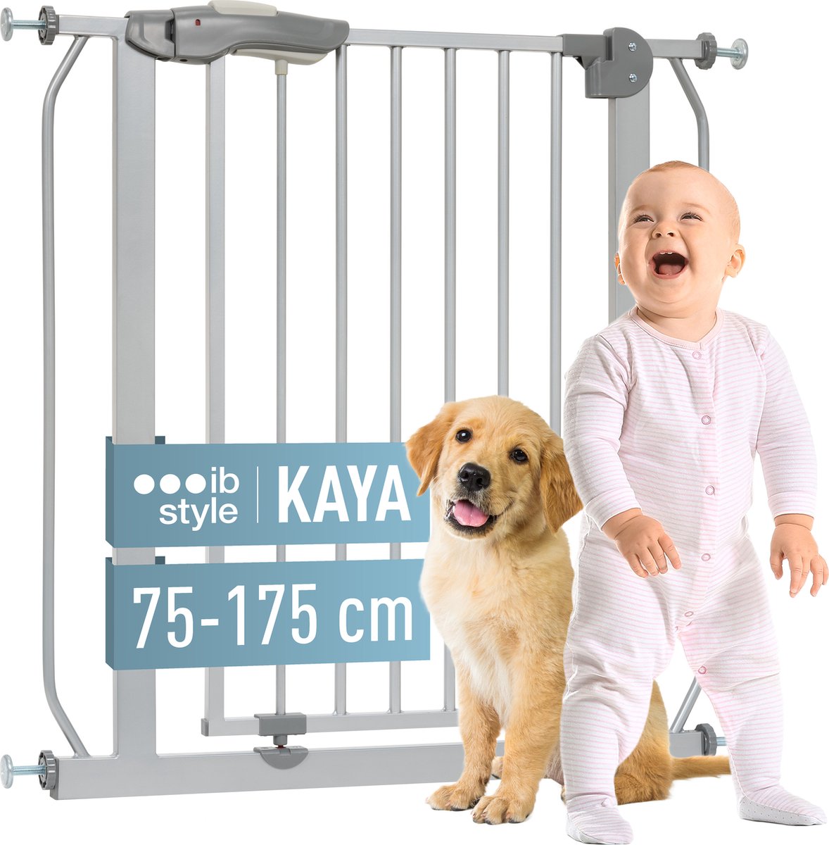 ib style Kaya Traphekje - Veiligheidshekje - Zonder Boren - 125-135 cm - Grijs