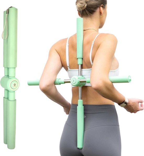 Correcteur De Postures Bâton De Yoga Croisé, Barre Yoga Pour Correction Posturale, Étireur Dorsal Et Redresseur Pour Le Haut Et Le Bas Du Dos, Outil Anti Bosse Pour Dos Et Cou(A