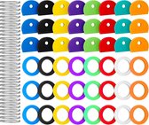 48 Stuks Sleutelhoesjes met 50 Sleutelringen 25mm - Sleutellabels Onderscheider - Sleutelkapjes Sleutelhangers - Sleutelbeschermer Tags voor Volwassenen - Sleutel Hoes/Caps - Sleutelhoes Labels met Ring - Keychain Sleutelhouder - Key Sleutelclip