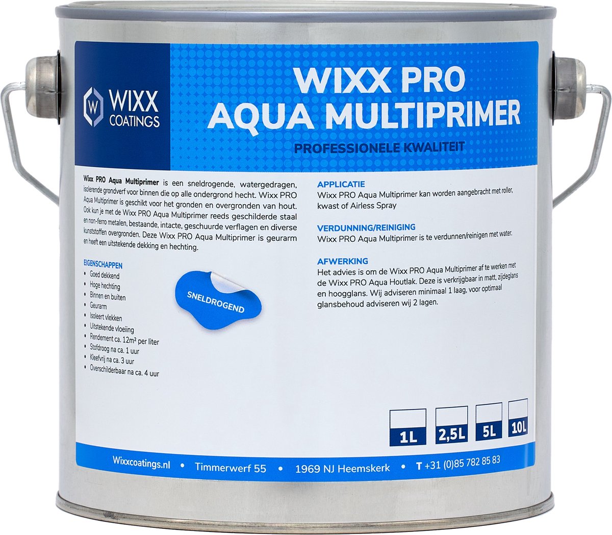 Wixx PRO Aqua Multiprimer - 20L - RAL 9001 | Crèmewit