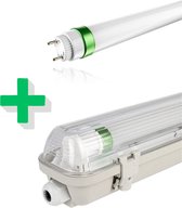 Led TL Armatuur 120cm - Plafondlamp - Werklamp - Led lampen - 15W - 1800 Lumen - 4000k - IP65 - inclusief 1x LED TL - Complete Set