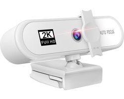Webcam – Full HD – Wit – 2K – Met Cover – FULL HD Camera Usb – Extra veiligheid Cover