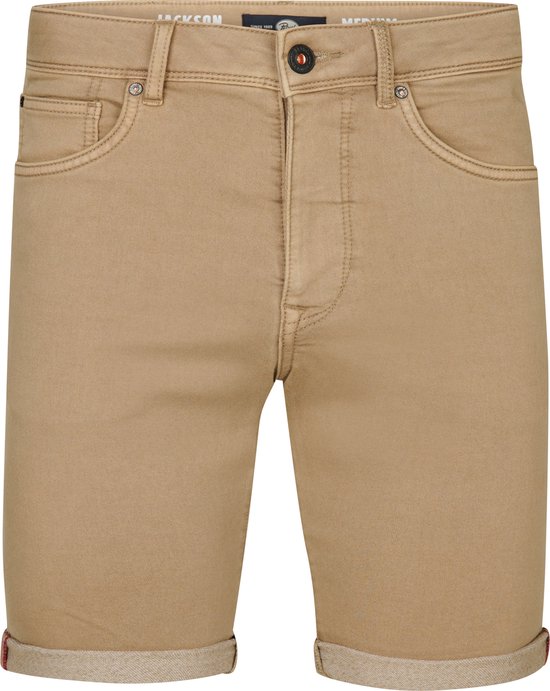 Petrol Industries Heren Denim Short - Slim Fit - Stretch - Korte Broek - Elastische Tailleband - Spijkerbroek - Herenkleding - Bruin - Maat XXL