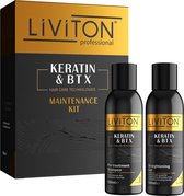 Liviton Keratine & Haarbtx No.1 & No.2 - Intensieve Keratine Behandeling - Proteïne Behandeling- Herstelt beschadigd haar - 2x 100 ml