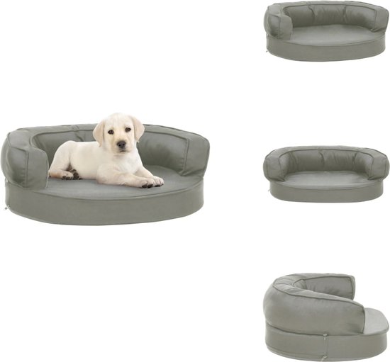 Hundebettenmanufaktur Hondenmatras, hondenbed, kunstleer, schuim, 5 cm, verschillende maten en kleuren naar keuze, 90 cm x 60 cm, taupe
