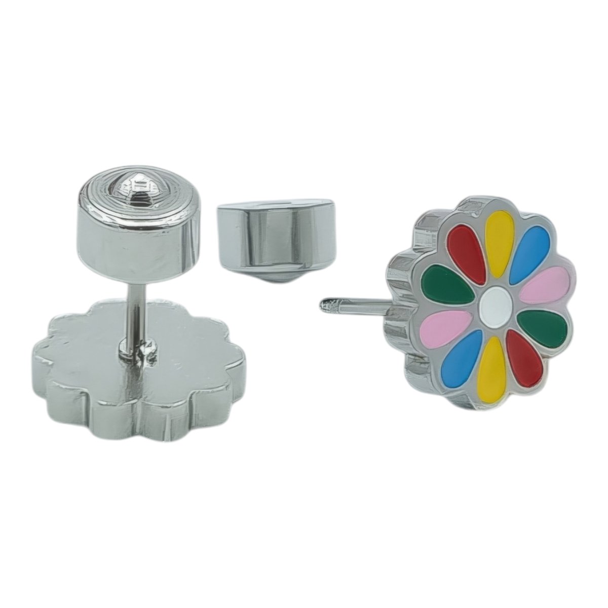 Bloem oorknoppen voor meisje - Kleine oorknopjes 9 mm - Premium staal in kleur zilver