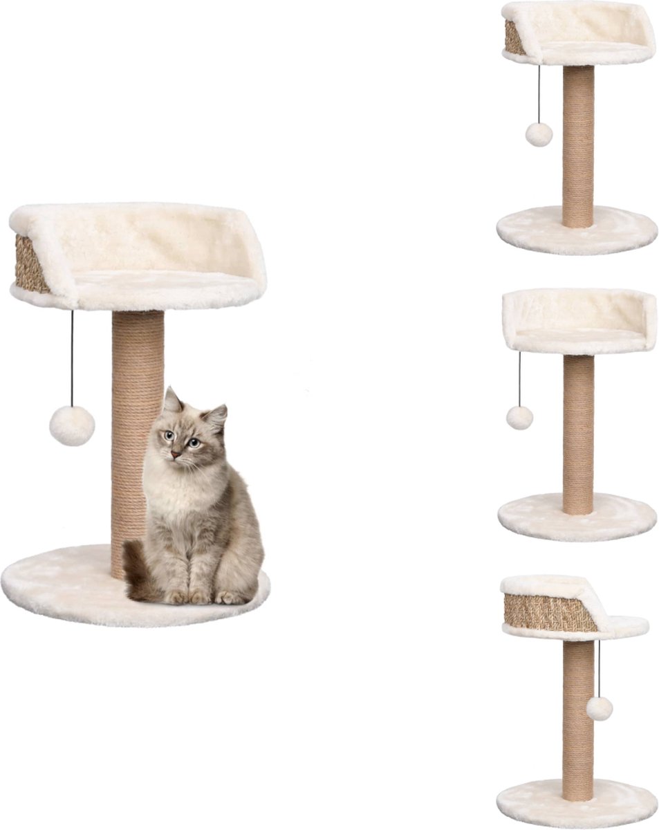 vidaXL Kattenboom – Kattenbomen – Krabpaal – Krabpalen – Kattenboom met mandje 49 cm zeegras