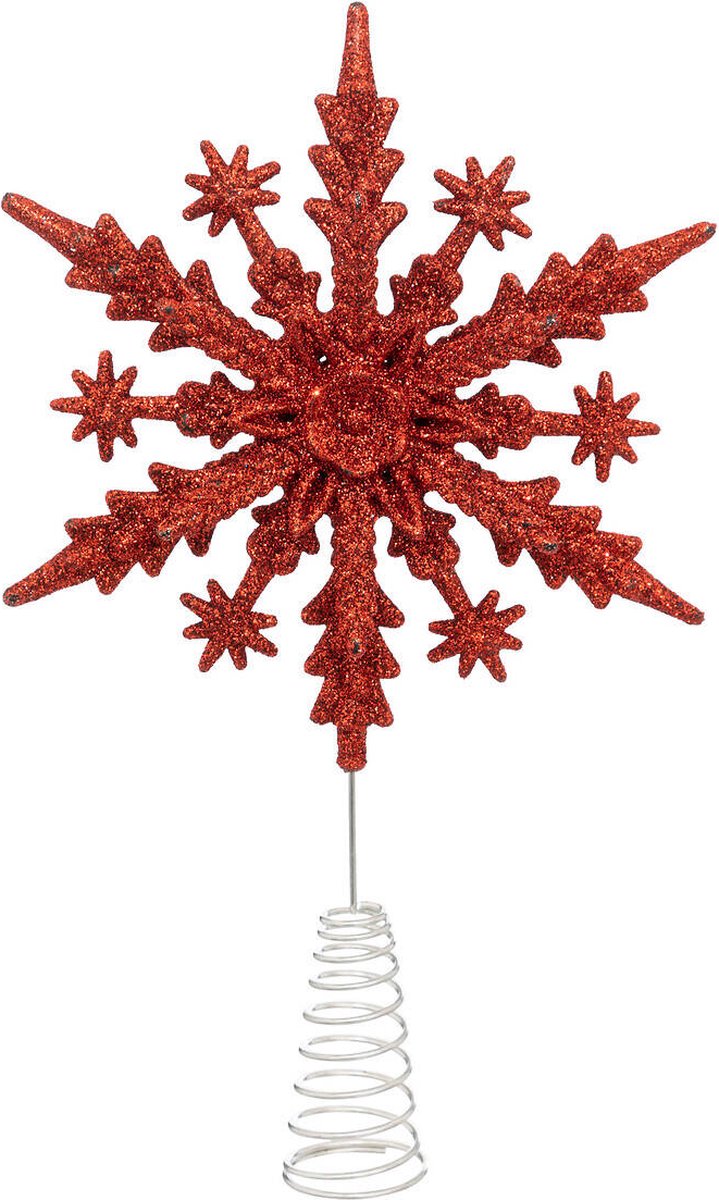 Boomtopper voor de kerstboom, glinsterende sneeuwvlok, 22 cm