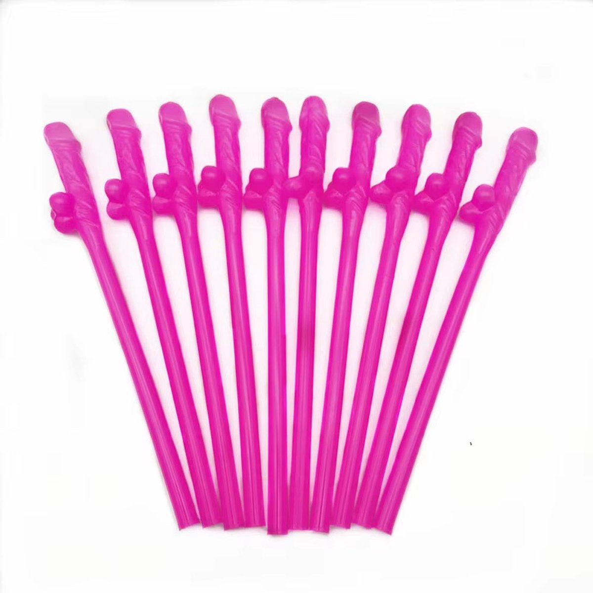 XXL herbruikbare Penis Rietjes - 10 stuks - Roze - 28,5 CM - Feest - Party
