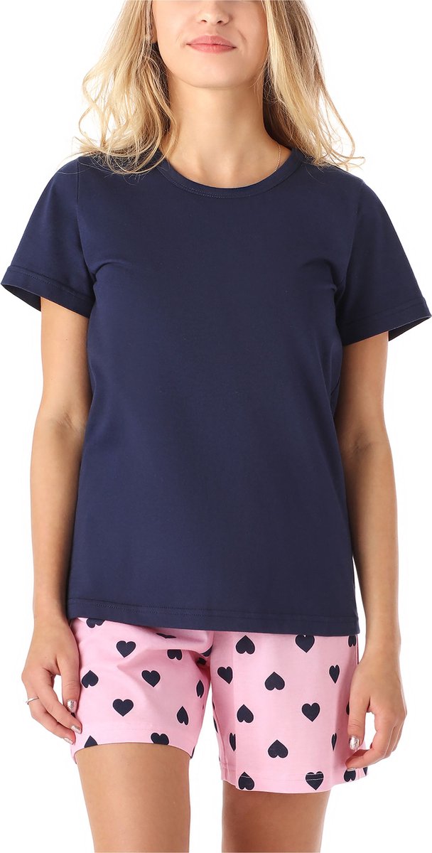 Merry Style Dames Pyjama - Korte mouwen - Korte broek - Katoen - MS-MS10-265-PJ - Marine Hart - 176