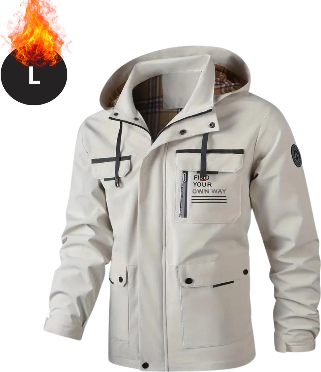 Nivard Windjas Voor Heren Parka Lente & Herfst Jas Volwassen Windjack Windbreaker Wit