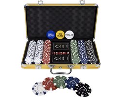 Texas' Finest Golden 300 chip Pokerset - Inclusief E-Book - Poker
