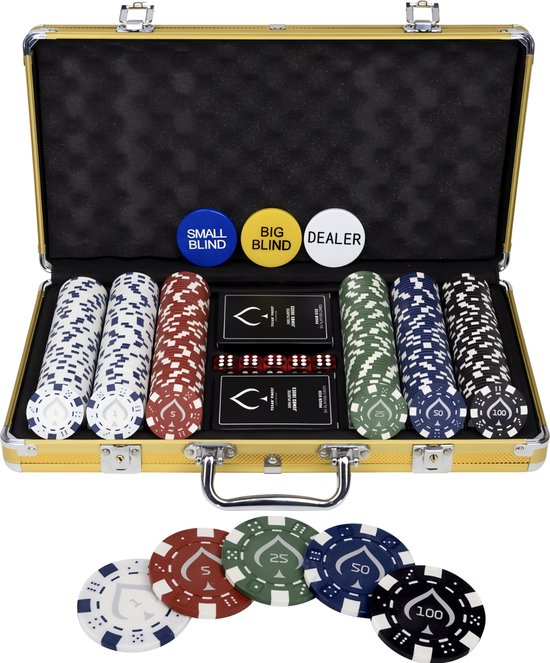 Texas' Finest Golden Pokerset - 300 Pokerchips