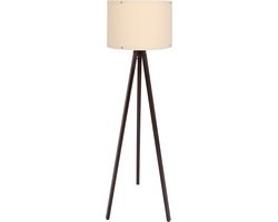 Asir - Vloerlamp - 145 cm - Scandinavisch Design - Crème en Okkernoot