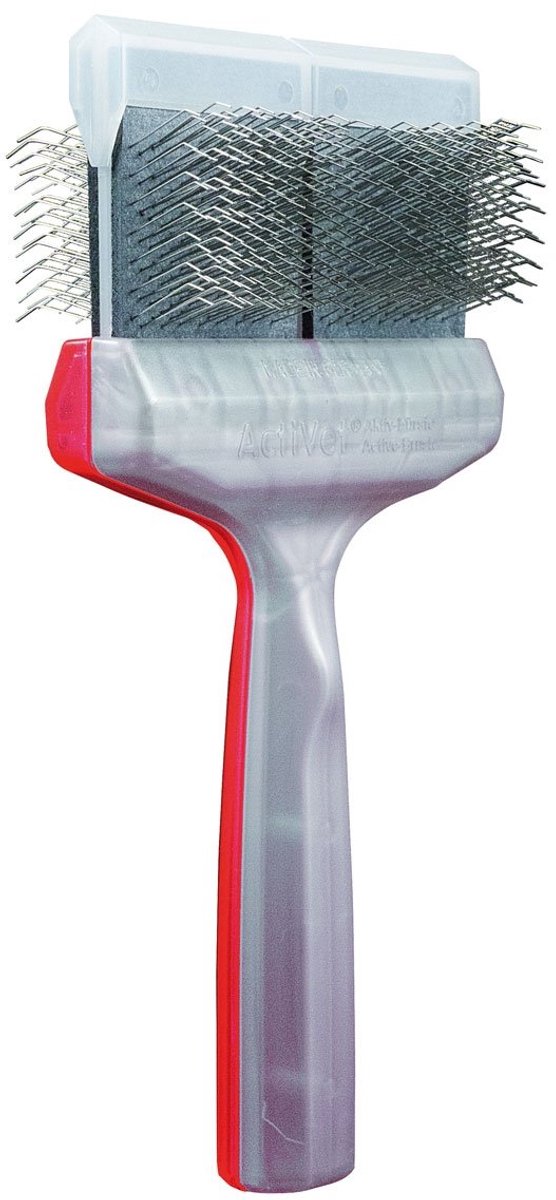 ActiVet Duo Zilver/Rood Undercoater Mat Zapper & Grabber Dubbel | Pluk- & Ontwolborstel
