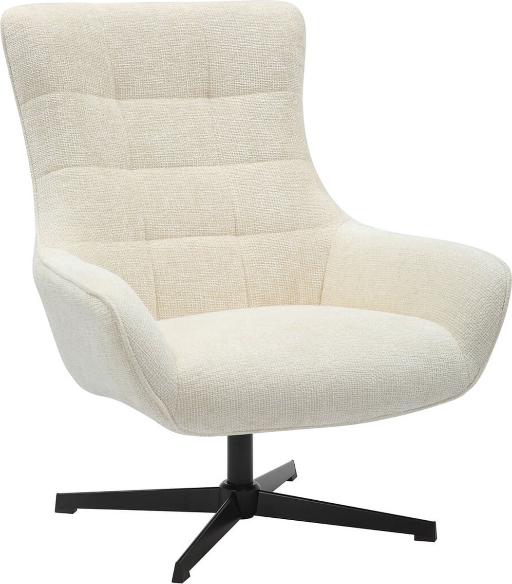 Fauteuil Billy Beige - Polyester - Zithoogte 44 cm - Zitdiepte 54 cm