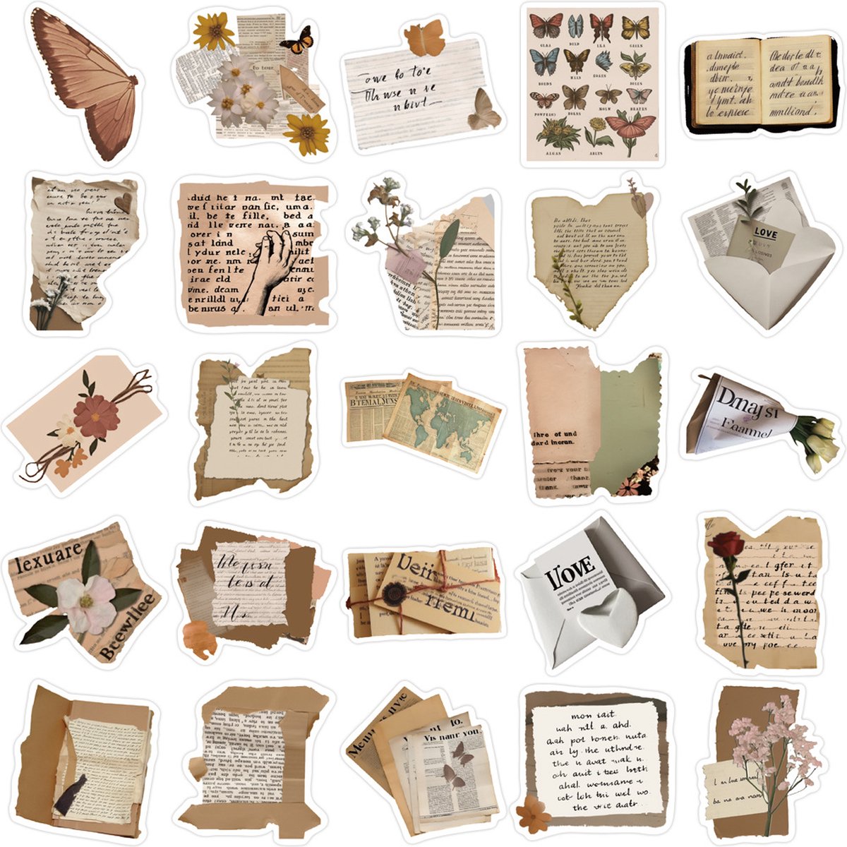 Blumen Papier 157 Stück Scrapbooking Aufkleber Set Produktbild-Vorschau 5