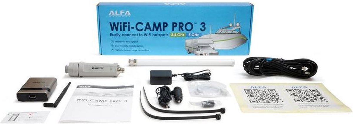 Bol.com Alfa Network WiFi-Camp Pro 3 Dual-Band 2.4 & 5 GHz WiFi versterking & Hotspot aanbieding
