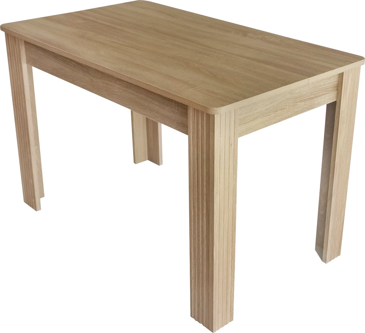 Merax Eettafel in Eikenkleur - Robuuste Rectangulaire Tafel met Vier Poten - Moderne en Simpele Ontwerp - Geschikt als Eet- en Koffietafel