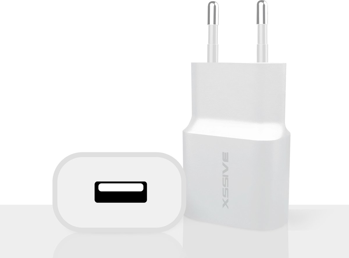 USB oplader - Aansluiting 1: Euro-stekker male Aansluiting 2: USB A female Vermogen: 5 Watt Stroomsterkte: 1 A