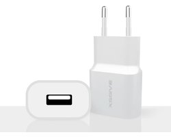 Gecertificeerde USB Stekker - 5V 1A Adapter - Oplader USB-A - 5W - Stekker - Wit