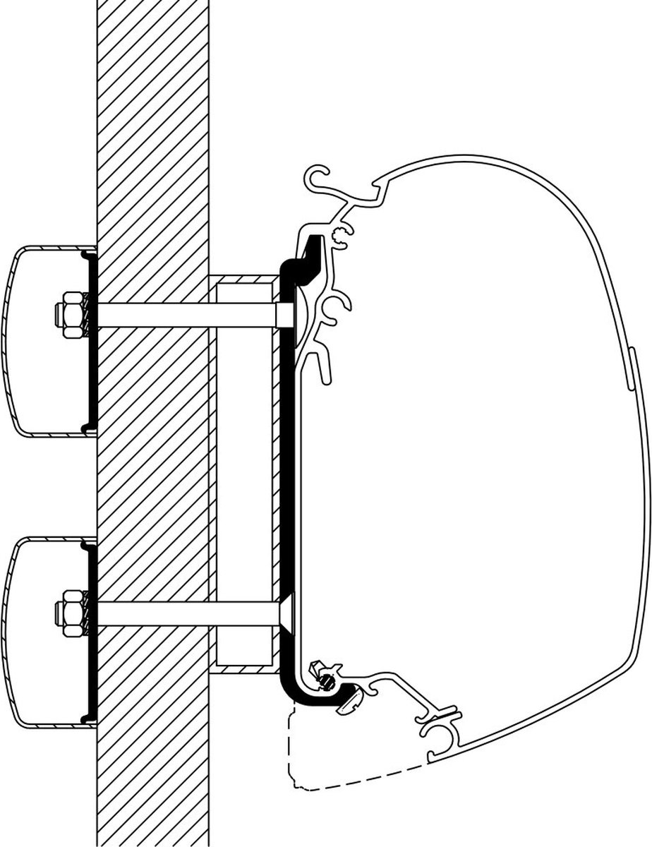 Montageprofiel Thule voor Dethleffs Globebus