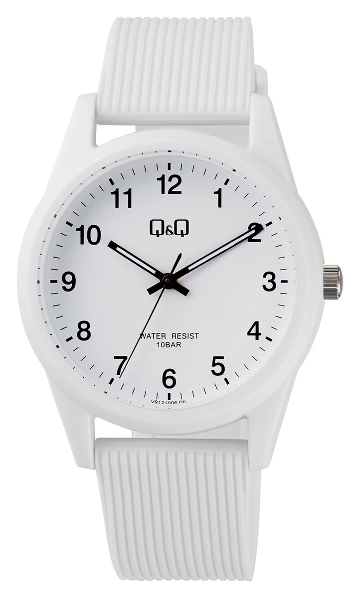 QQ VS12J006Y - Horloge - Polshorloge - Sport - Analoog - Unisex - Plastic band - Rond - Cijfers - Kunststof - Wit