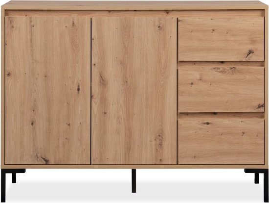 Dressoir Korina 120 cm-chêne d'artisan - Finori - Armoires de salon - Brun - MDF|Panneaux de particules - Armoires de salon