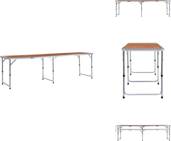 Campingtafel inklapbaar 60x45 cm aluminium wit kopen