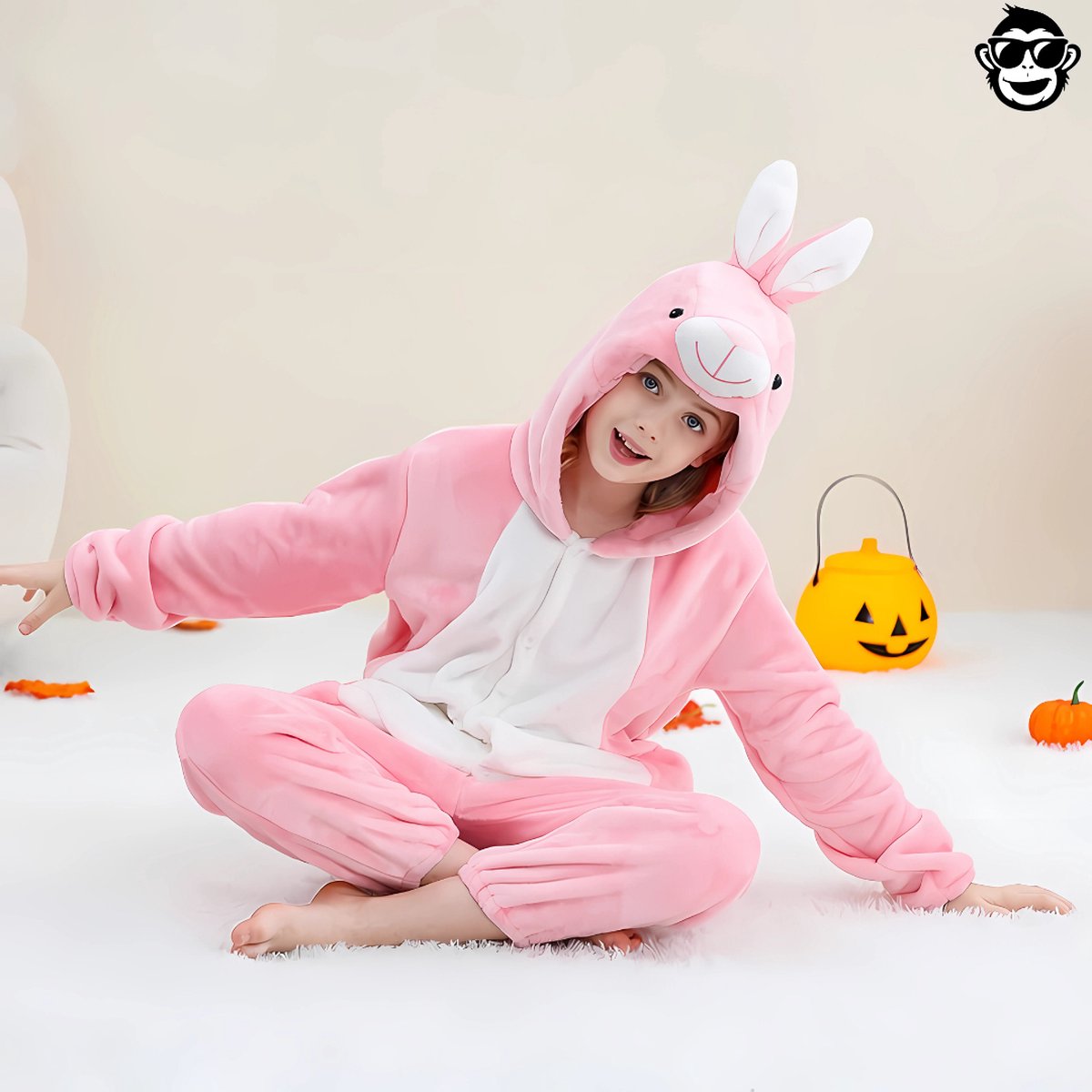 BoefieBoef Dieren Onesie Verkleedkleding Kinderen – Comfortabele Kostuum Pyjama – tot 140 – Dierenpak voor Jongens en Meisjes – Feest, Carnaval Verkleedkleding - Kerst, Dierenpak - of Verjaardag Cadeau - Konijn Roze — afbeelding 9