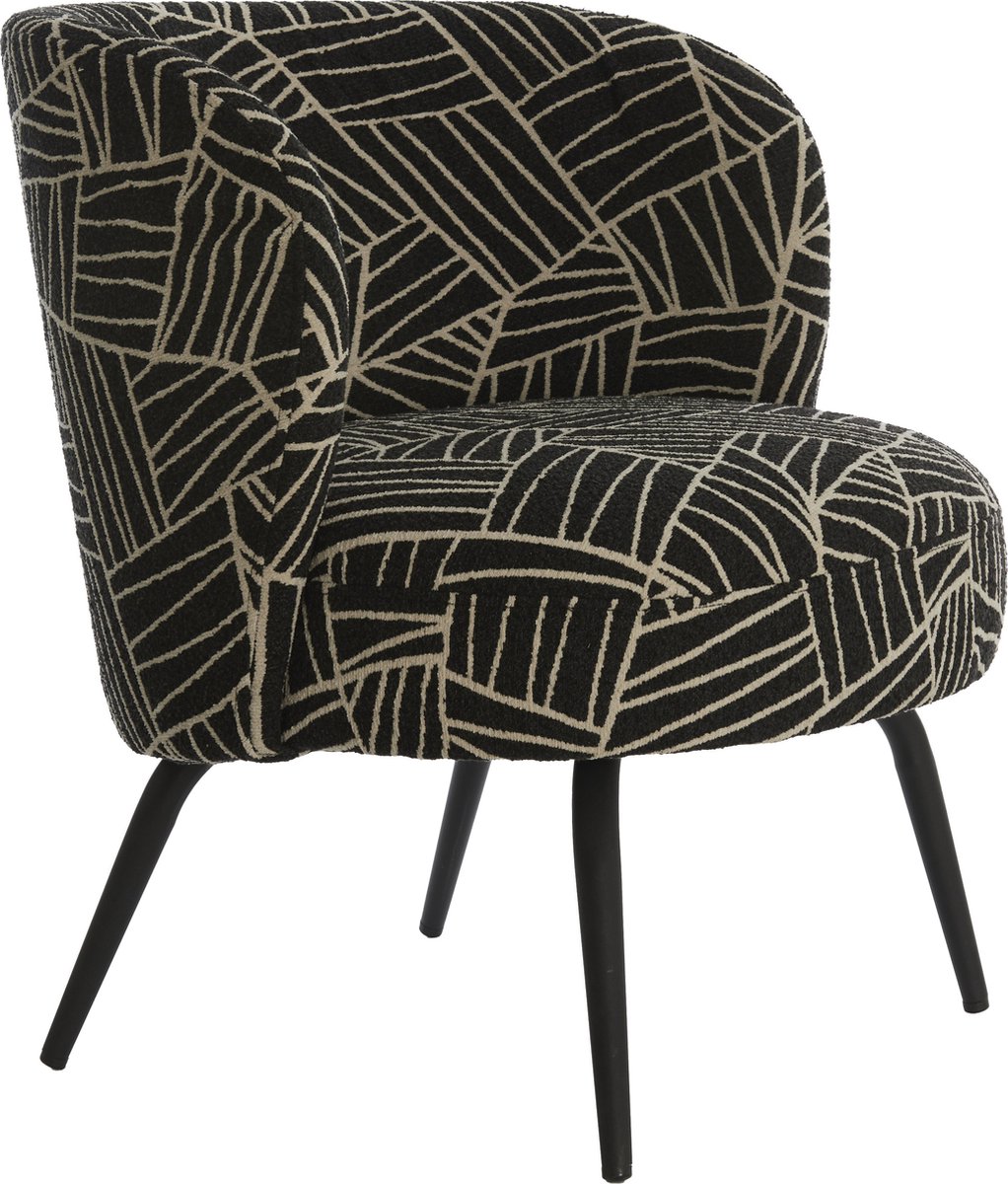 Fauteuil Dieyda - Zwart/Wit