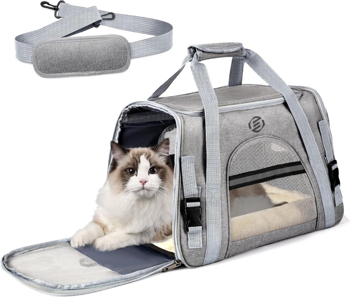 Equivera Katten Vervoersbox - Kattenvervoersbox - Reistas Katten - Reismand - Kattendraagtas - Transporttas