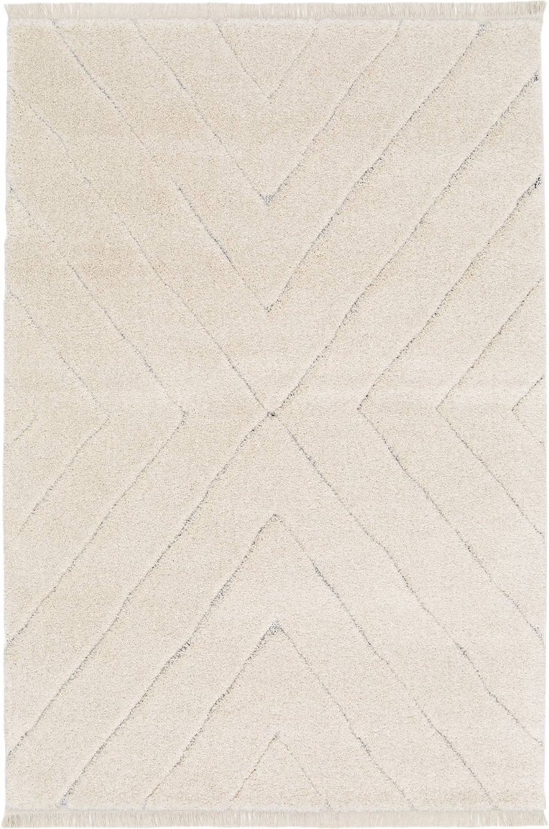 sweeek - Crème interieur vloerkleed met licht reliëf - meryl
