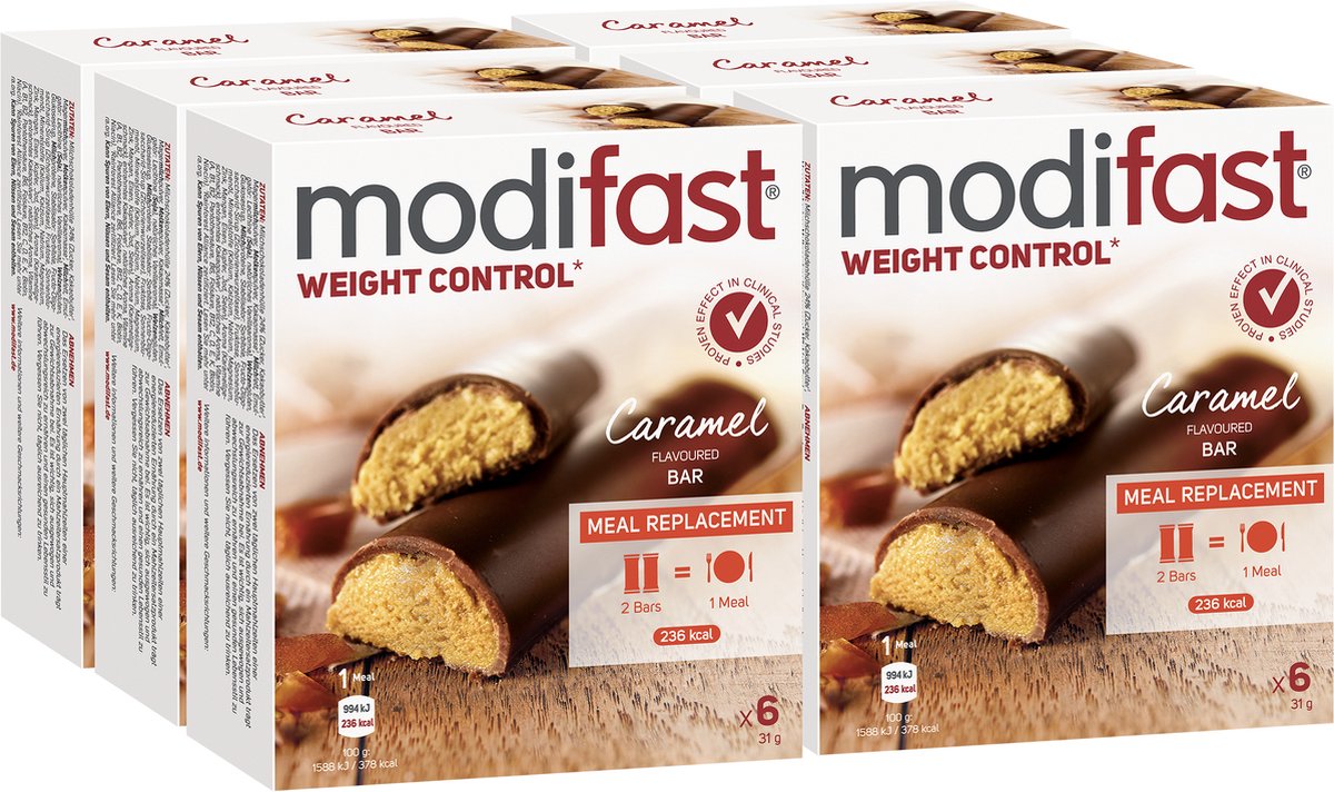 Goedkoopste Modifast Intensive Maaltijdrepen Karamel - 6 x 6 repen