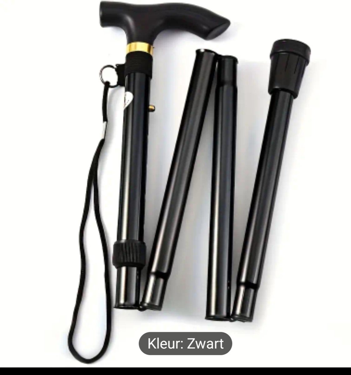 Wandelstok Opvouwbaar - hiken -Zwart