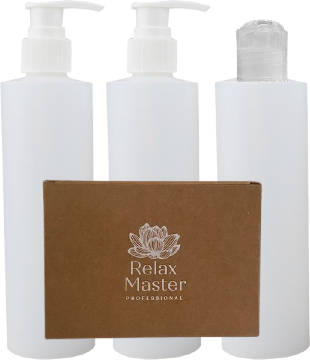 Goedkoopste Relax Master® 3 stuk Dispensers 250 ml geschikt voor Olie Verwarmer - Geschikt voor Olie, Lotion & Crème