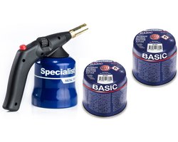 Gasbrander met 2 gaspatrone Soldeerbrander - Dakbranders