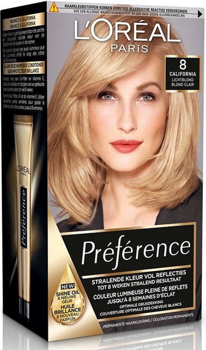 L'Oréal Préférence Permanente Haarkleuring 8.0 Lichtblond - 6 Stuks - Voordeelverpakking