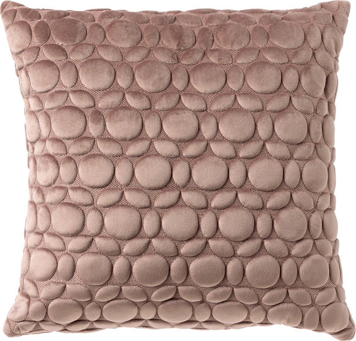 Dutch Decor KAISA - Kussenhoes 45x45 cm - 3D - print - effen kleur - Antler - roze - met rits - zonder binnenkussen Mauve