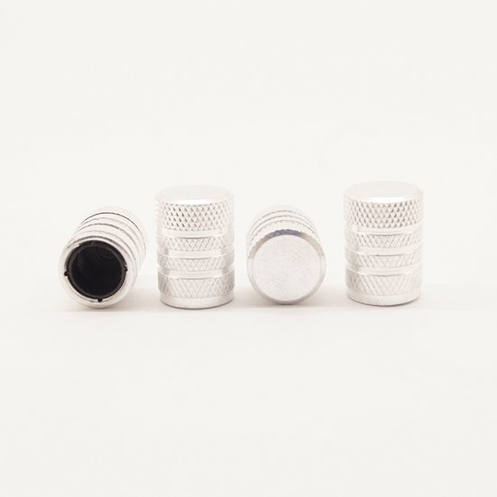 Schrader (auto) ventiel - Zilver aluminium - kunststof kern - grip