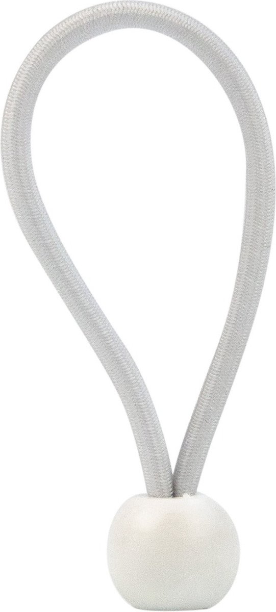 2x Elastiek spanner koord - Met bal - 25cm - Wit