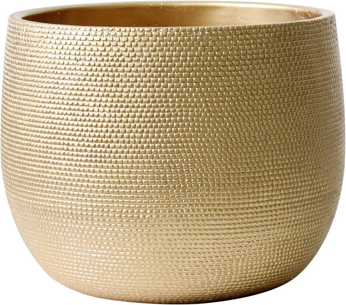 Barcelona Keramische Plant Pot Grote 10 inch - 25cm Gouden Bloempotten - Indoor & Outdoor Plantenbakken Tuin en Woondecoratie - Luxe Design
