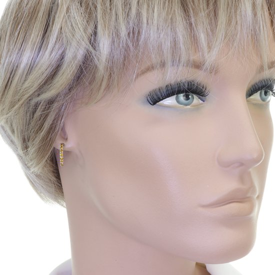 Behave – Boucles d'oreilles – Boucles d'oreilles en argent sterling 925 avec pierres en cristal marron clair