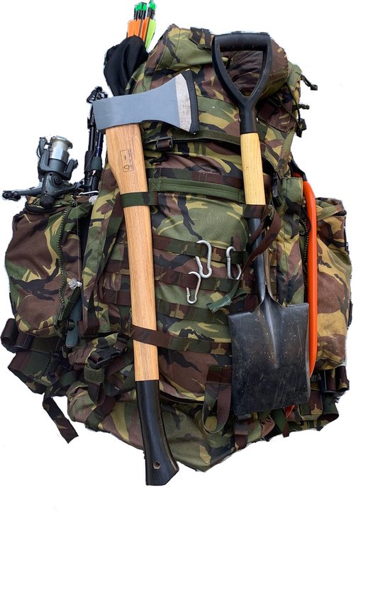 Foto: Real survival gear rugzak long term survival compleet survival kit bug out bag survival spullen survivalsets bushcraft bushcraftkit survivalset survival set overleven in de wildernis overlevingspakket outdoor