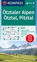 Kompass Wanderkarten 43 - KOMPASS Wanderkarte 43 Ötztaler Alpen, Ötztal, Pitztal 1:50.000