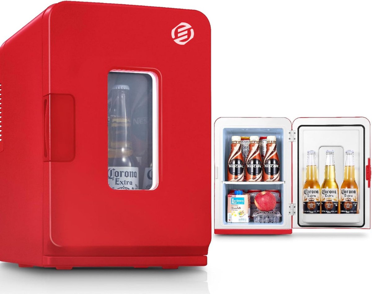 Equivera Mini Fridge - Fridge - Mini Fridge for Drinks - Mini Fridge Eten En Drinken - Mini Koelkast - Mini Koelkasten - Minikoelkast - Koelkastje -