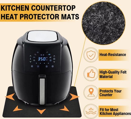 Hittebestendige Siliconen Onderlegger 26.5x26.5cm - Antislip Mat Voor Airfryer & Keuken